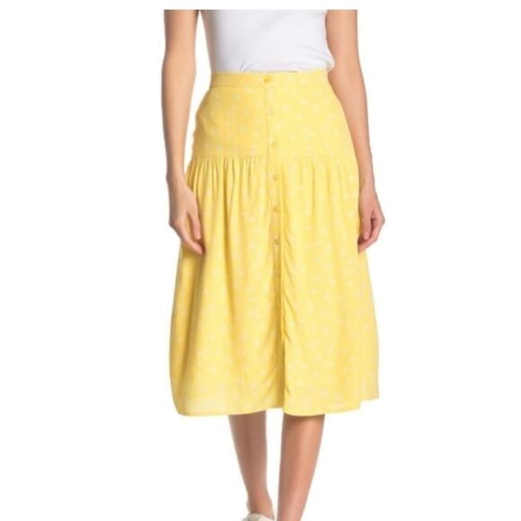 Elodie Women’s Boho Midi Yellow Skirt Size Large - Picture 1 of 8